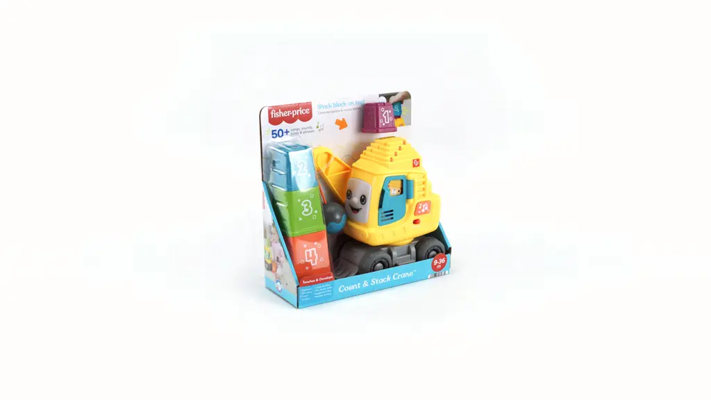 Fisher-Price Count and Stack Crane Learning Toy with Building Blocks ...