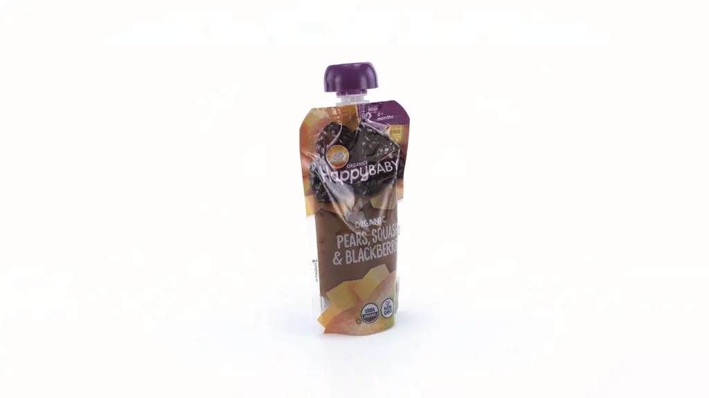 Happy Baby Clearly Crafted, Stage 2 Pears, Squash & Blackberries Organic Baby Food, 4 oz. Pouch