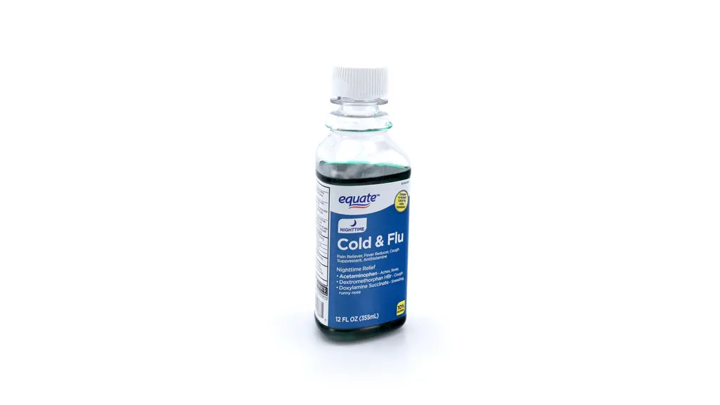 Equate Nighttime Cold & Flu Liquid Medicine, Cough & Cold Medicine, Original, 12 fl oz