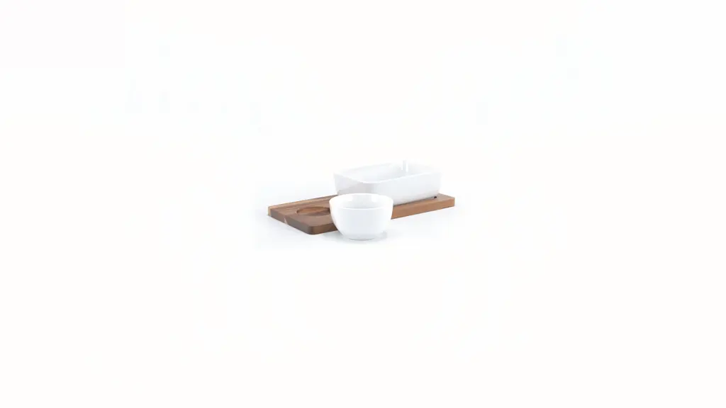 Better Homes & Gardens Ceramic Chip Dip Bowl with Acacia Wooden