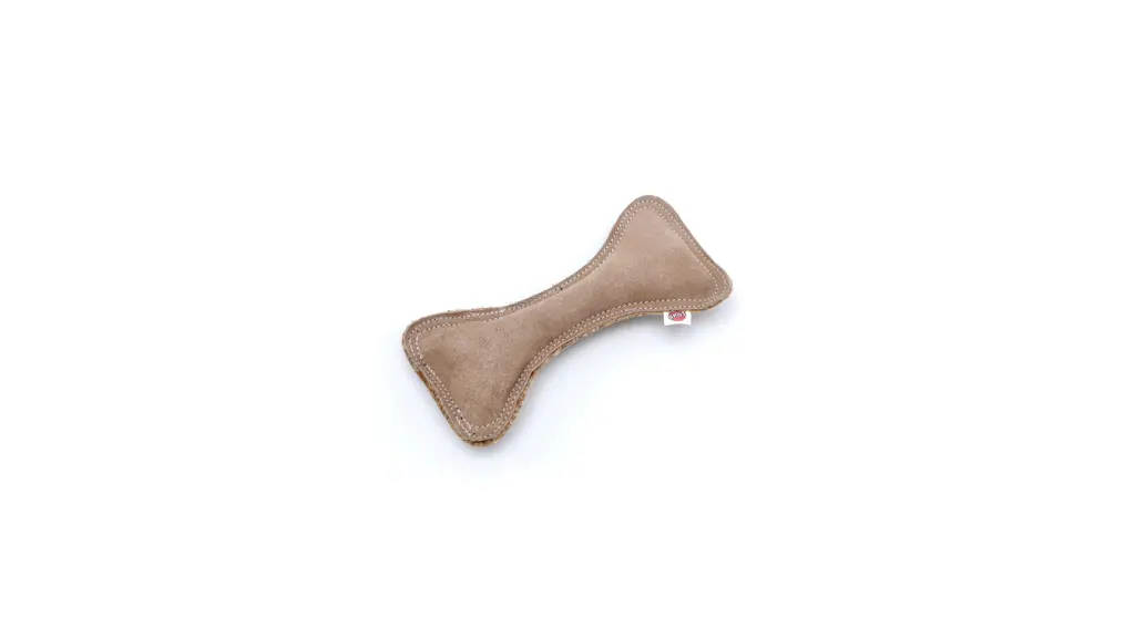 SPOT Dura-Fused Leather Bone Dog Toy with Squeaker, Durable