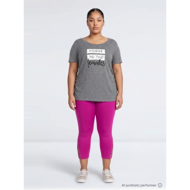 thumbnail enriched-apparel-video image 2 of Terra & Sky Women's Plus Size Scoop Neck Graphic T-Shirt, 2 of 9