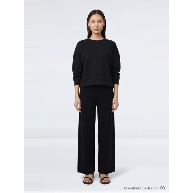 thumbnail enriched-apparel-video image 2 of Scoop Women's and Women's Plus Scubaknit Cropped Sweatshirt with Drop Sleeves, Sizes XS-4X, 2 of 7