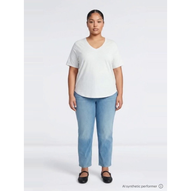thumbnail enriched-apparel-video image 2 of Terra & Sky Women's Plus Pull-On High Rise Straight Leg Jegging, 29" Inseam, Sizes 0X-4X, 2 of 6