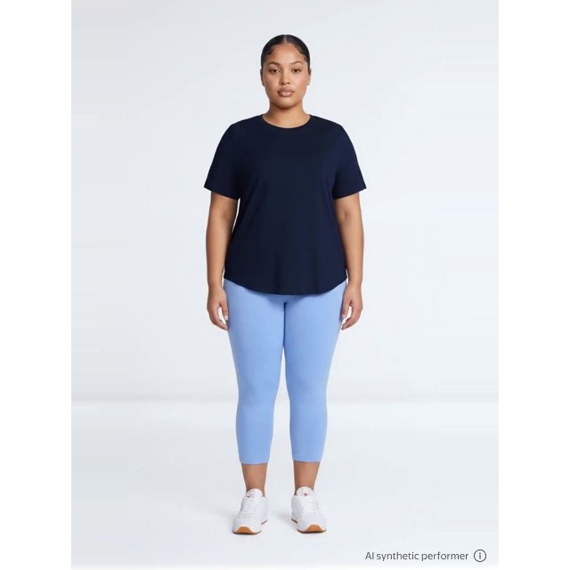 thumbnail enriched-apparel-video image 2 of Terra & Sky Women's Plus Size Capri Legging, Sizes 0X-5X, 2 of 5
