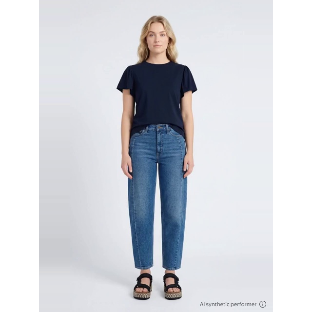 thumbnail enriched-apparel-video image 2 of Time and Tru Women's Crewneck Tee with Flutter Sleeves, Sizes XS-XXXL, 2 of 7