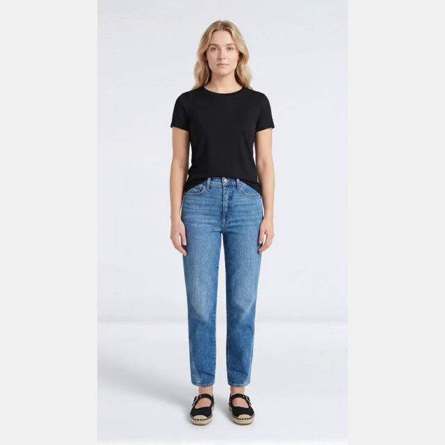 thumbnail enriched-apparel-video image 2 of Time and Tru Women's Cotton Crewneck Tee with Short Sleeves, Sizes XS-XXXL, 2 of 7