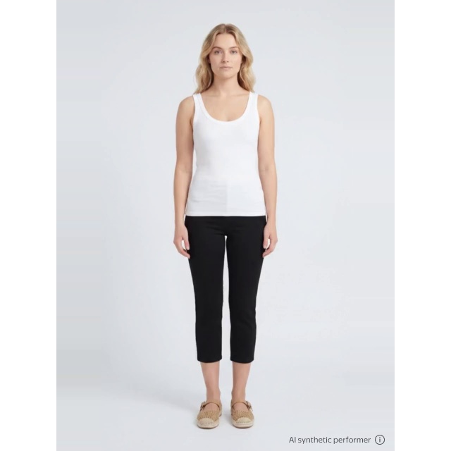 thumbnail enriched-apparel-video image 2 of Time and Tru Women's Capri Jeggings, Black, XXL, 2 of 7