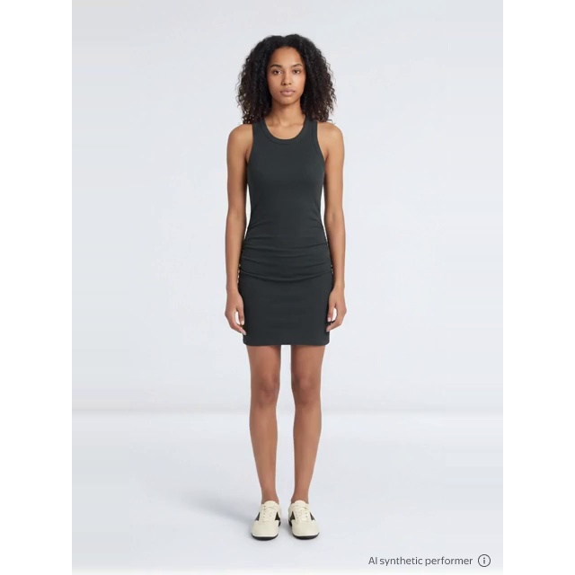 thumbnail enriched-apparel-video image 2 of Avia Women's Ruched Ribbed Dress, 2 of 7