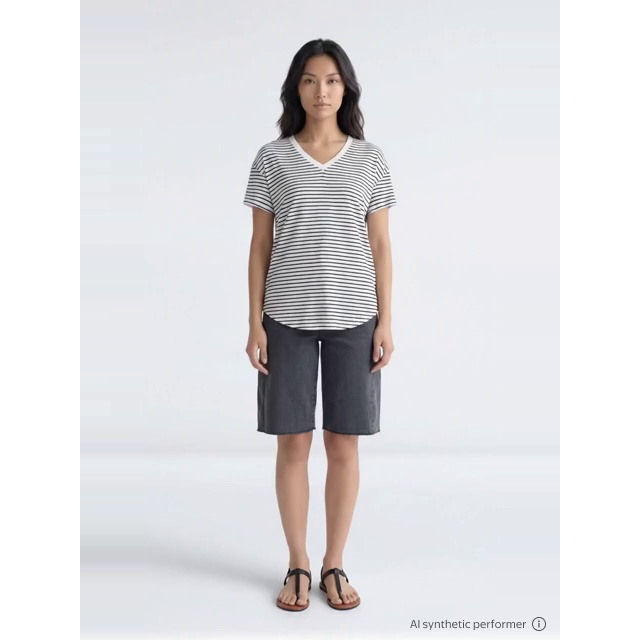 thumbnail enriched-apparel-video image 2 of Time and Tru Women's Barrel Bermuda Shorts, Sizes 0-20, 2 of 7