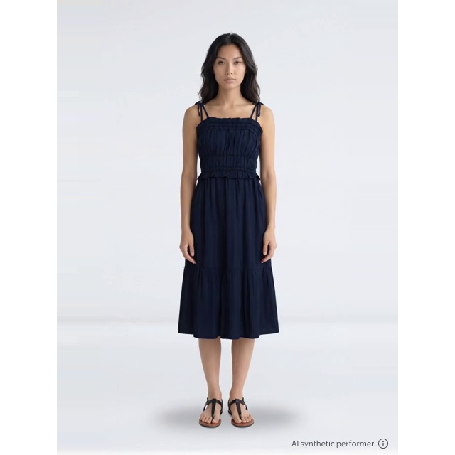 thumbnail enriched-apparel-video image 2 of Time and Tru Women's Pipped Midi Dress, Sizes XS - XXXL, 2 of 6