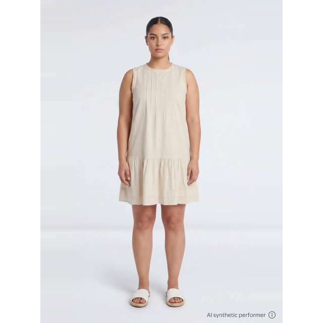 thumbnail enriched-apparel-video image 2 of Time and Tru Women's Linen Blend Shift Dress, Sizes XS-XXXL, 2 of 6