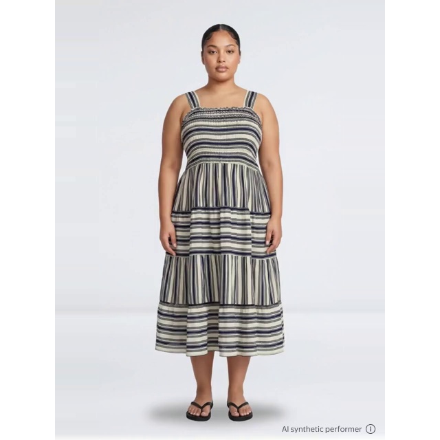 thumbnail enriched-apparel-video image 2 of Terra & Sky Women's Plus Sleeveless Midi Tiered Dress, Sizes 0X-5X, 2 of 5