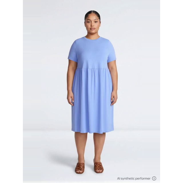 thumbnail enriched-apparel-video image 2 of Terra & Sky Women’s Plus Babydoll Dress, Sizes 0X-5X, 2 of 5