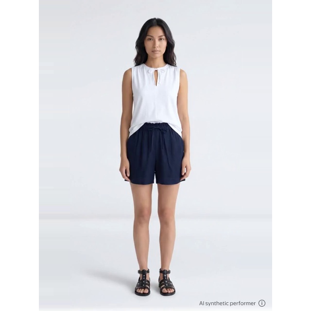 thumbnail enriched-apparel-video image 2 of Time and Tru Women's Linen Blend Shorts, Sizes XS-XXXL, 2 of 7