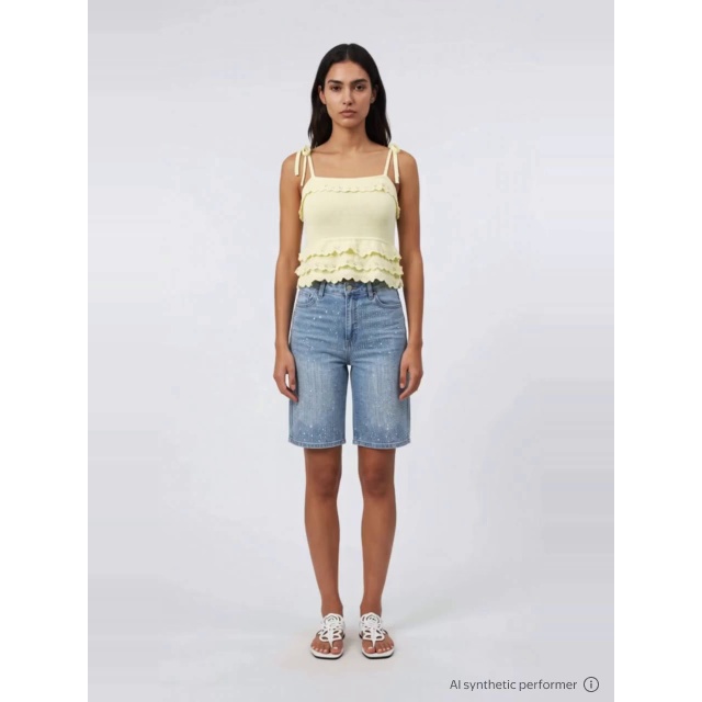 thumbnail enriched-apparel-video image 2 of Scoop Women's Tie Ruffle Sweater Knit Tank Top, Sizes, XS-XXL, 2 of 6