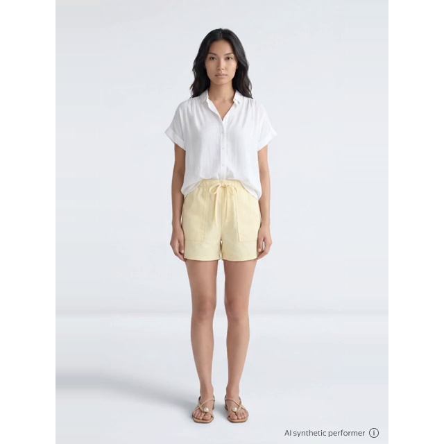 thumbnail enriched-apparel-video image 2 of Time and Tru Women’s Soft High Rise Utility Shorts, 4” Inseam, Sizes XS-XXXL, 2 of 7