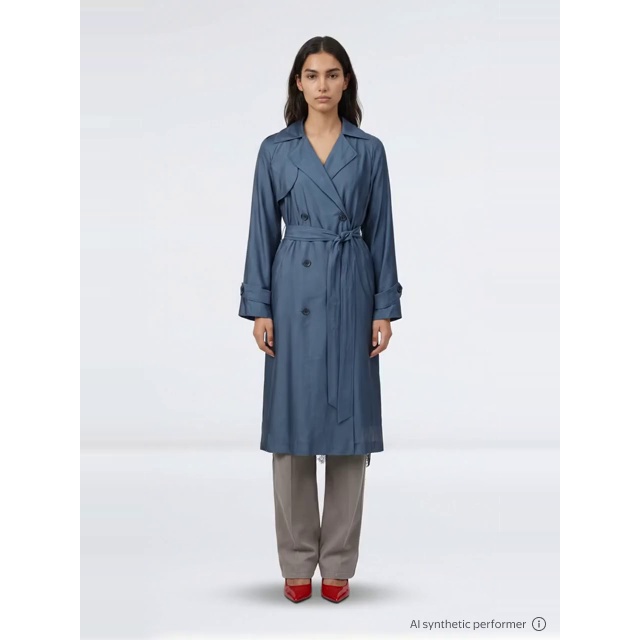 thumbnail enriched-apparel-video image 2 of Devil Wears Prada Scoop Collection Women’s and Women's Plus Trench Coat, Sizes XS-4X, 2 of 6