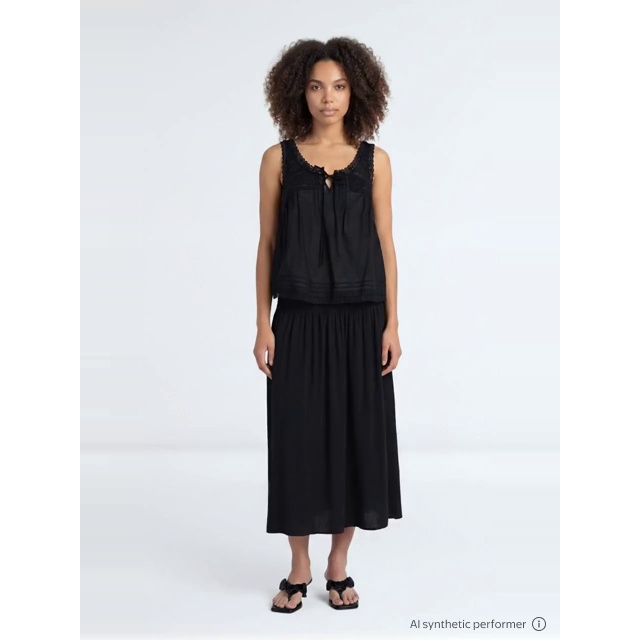 thumbnail enriched-apparel-video image 2 of Scoop Women’s and Women’s Plus Smocked Maxi Skirt, Sizes XS-4X, 2 of 6