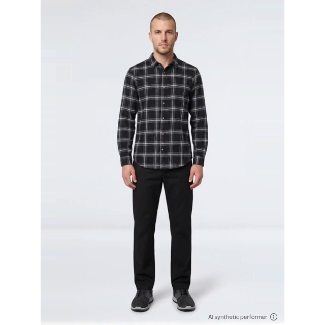 thumbnail enriched-apparel-video image 2 of George Men's and Big Men's Slub Cotton Shirt with Long Sleeves, Sizes S-3XL, 2 of 6