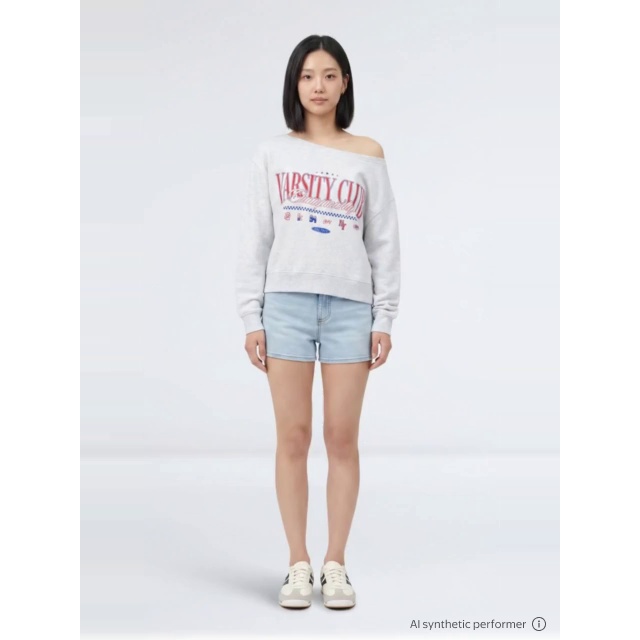 thumbnail enriched-apparel-video image 2 of No Boundaries Off Shoulder Sweatshirt with Long Sleeves, Women’s Sizes XXS-4X, 2 of 6
