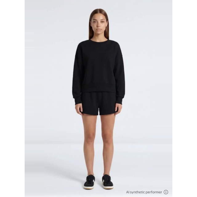 thumbnail enriched-apparel-video image 2 of No Boundaries Women's Boxy Fleece Sweatshirt, Midweight, Sizes XXS-XXL, 2 of 6