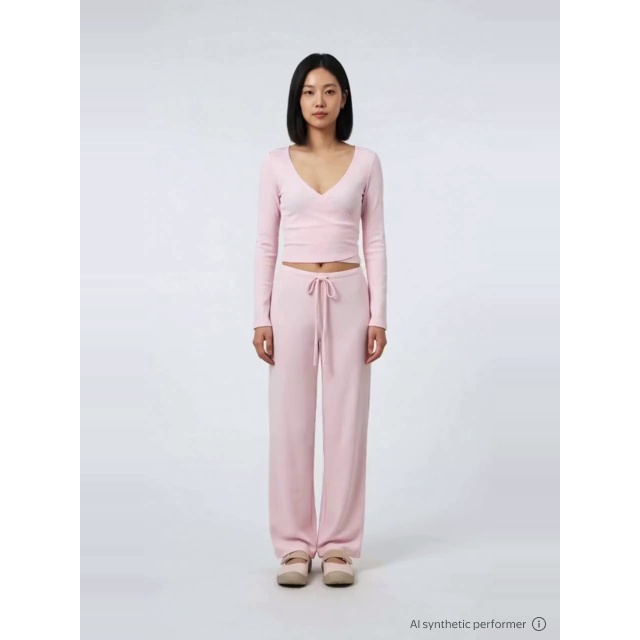 thumbnail enriched-apparel-video image 2 of No Boundaries Ribbed Ballet Top and Flare Pants Set, 2 Piece, Women's XXS-XXL, 2 of 5