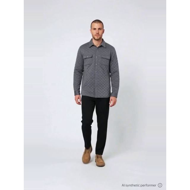 thumbnail enriched-apparel-video image 2 of George Men's Quilted Overshirt with Long Sleeves, Sizes XS-4XLT, 2 of 7