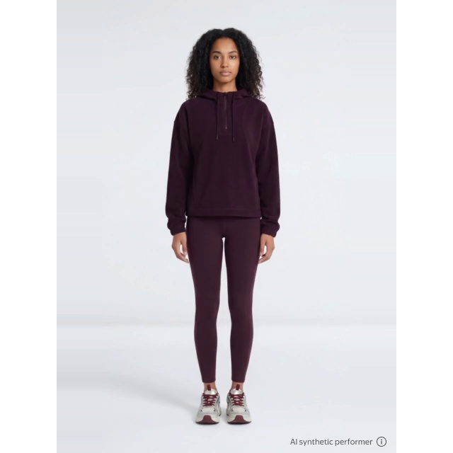 thumbnail enriched-apparel-video image 2 of Avia Women's Quarter Zip Fleece Hoodie, Sizes XS-XXXL, 2 of 7