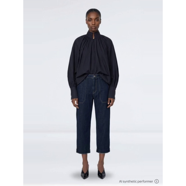 thumbnail enriched-apparel-video image 2 of Scoop Women's and Women's Plus Flowy Volume Cotton Blouse, Sizes XS-4X, 2 of 6