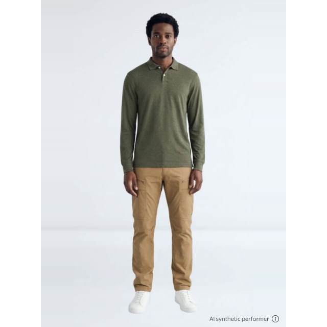 thumbnail enriched-apparel-video image 2 of George Men's Interlock Polo Shirt with Long Sleeves, Sizes S-5XB, 2 of 6