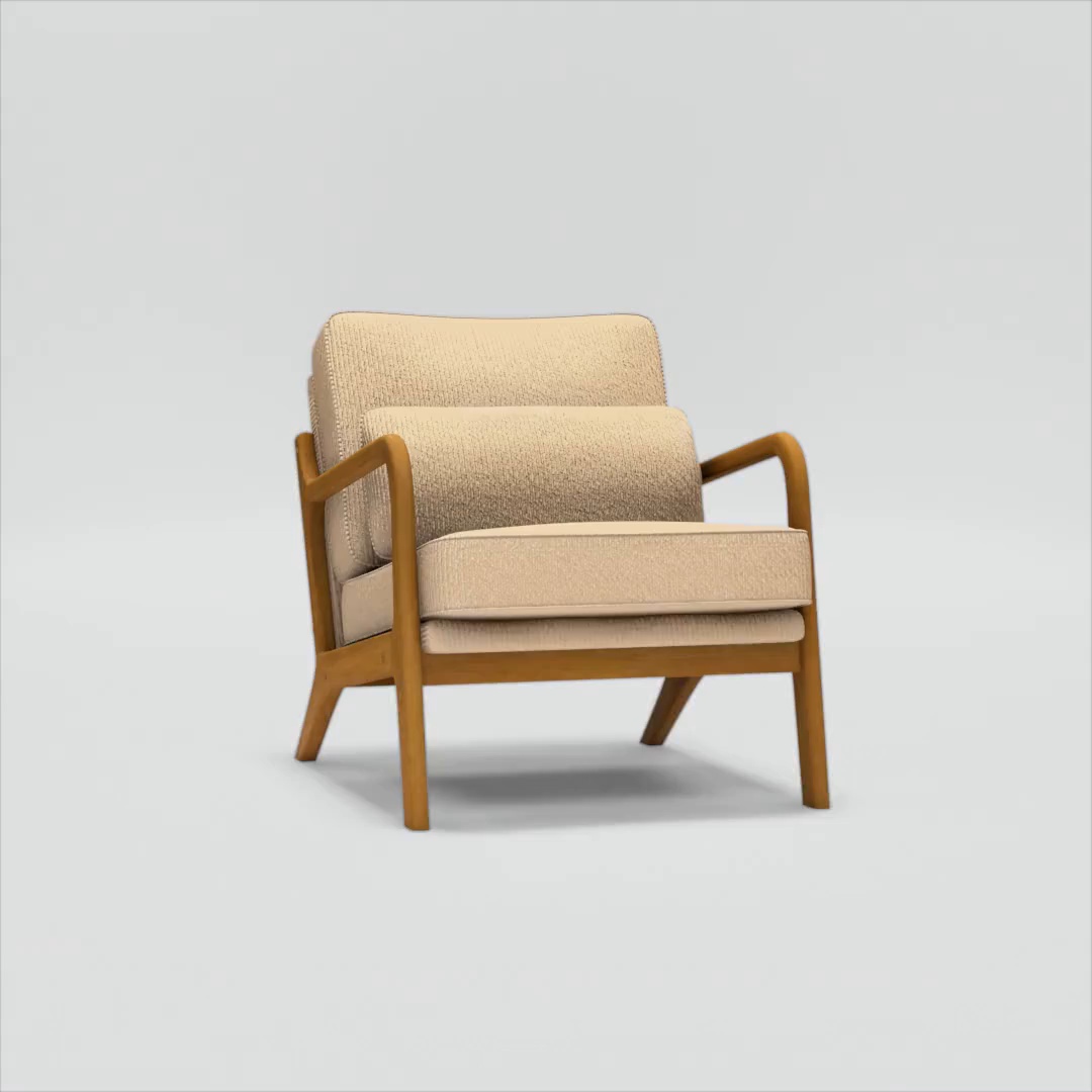 せとか　椅子③ Ktaxon, Accent Chair, Corduroy, Khaki, Upholstered, Solid Wood