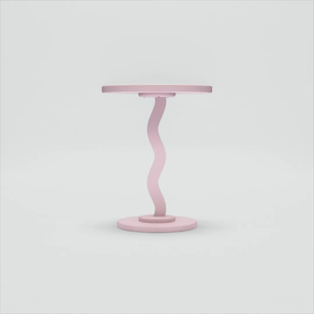 Mainstays Kids Wood Wavy Nightstand Side Table, Pink Blushing Rose