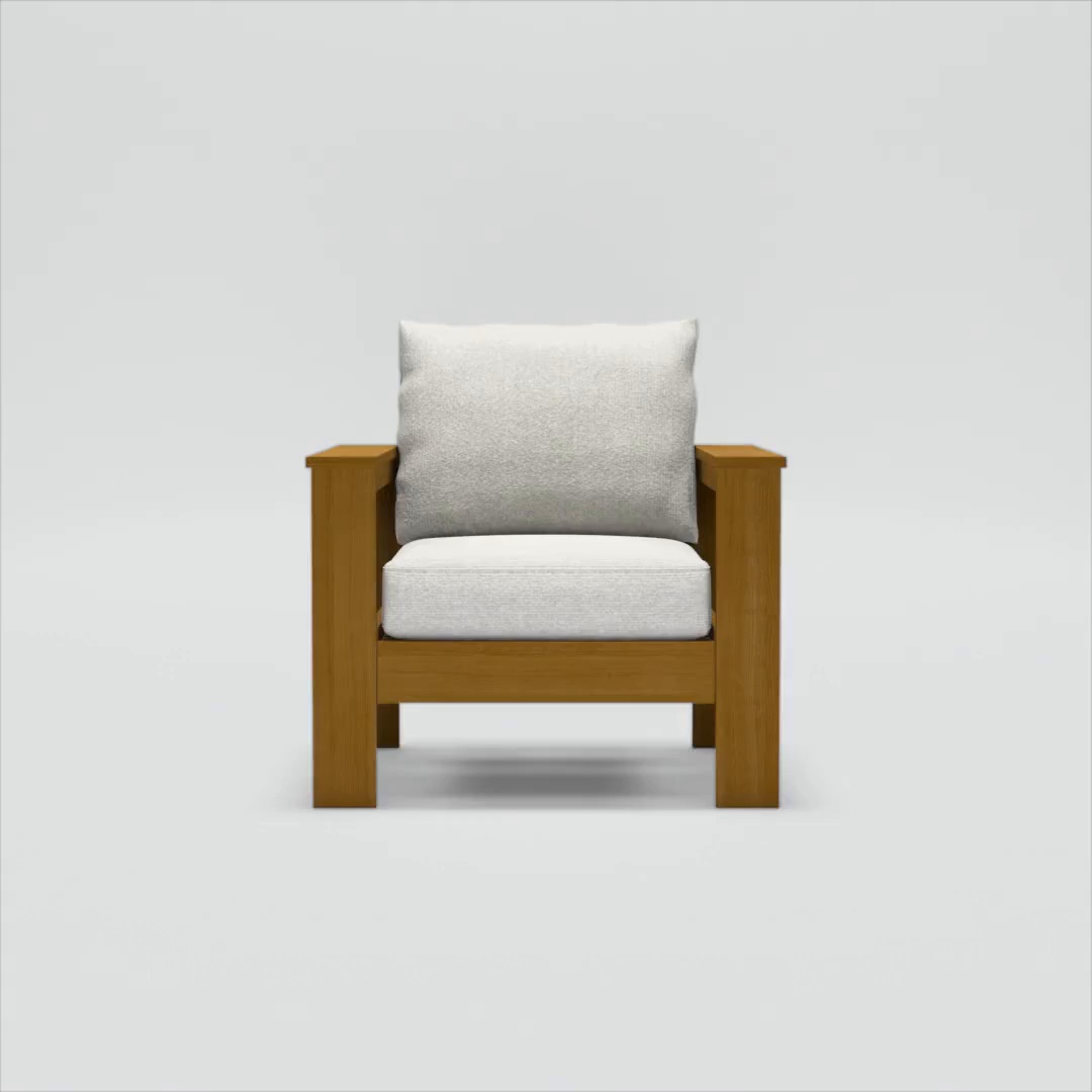 Better Homes & Gardens Ezra Outdoor HDPE Club Chair, Teak with
