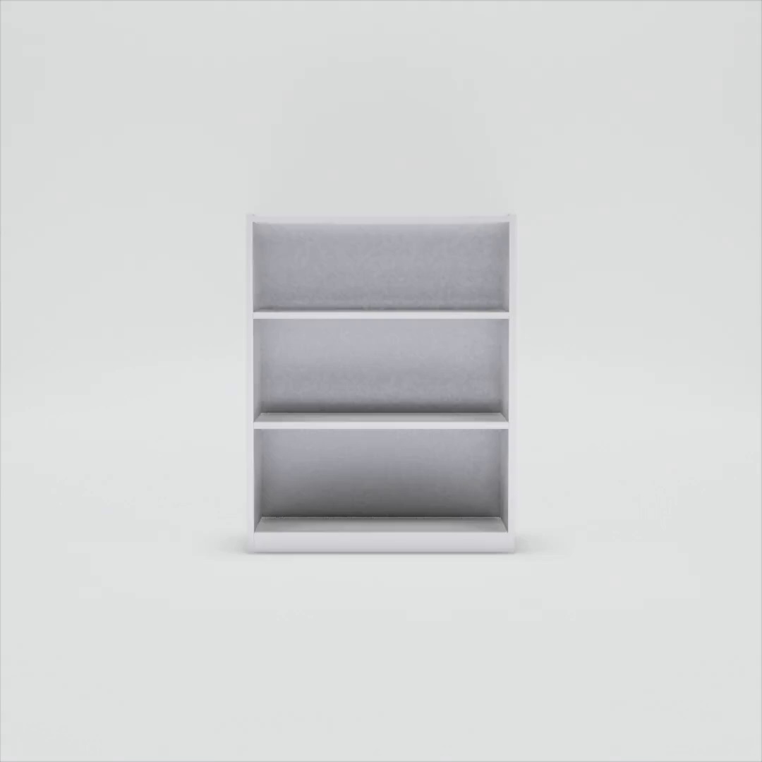 Mainstays 3-Shelf Bookcase, Adjustable Shelves, White, Closed Back