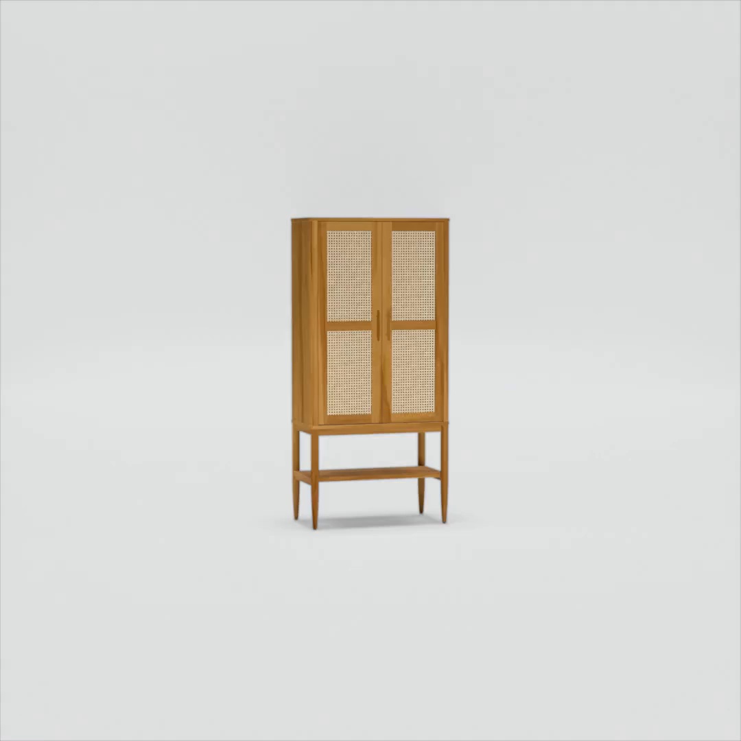 Free Shipping! Better Homes & Gardens Tall Rattan Storage Cabinet