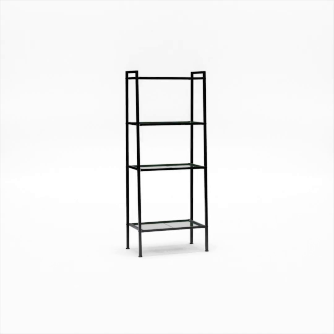 Ktaxon, 4 Tier Metal Leaning Ladder Shelf, Black, Iron Material