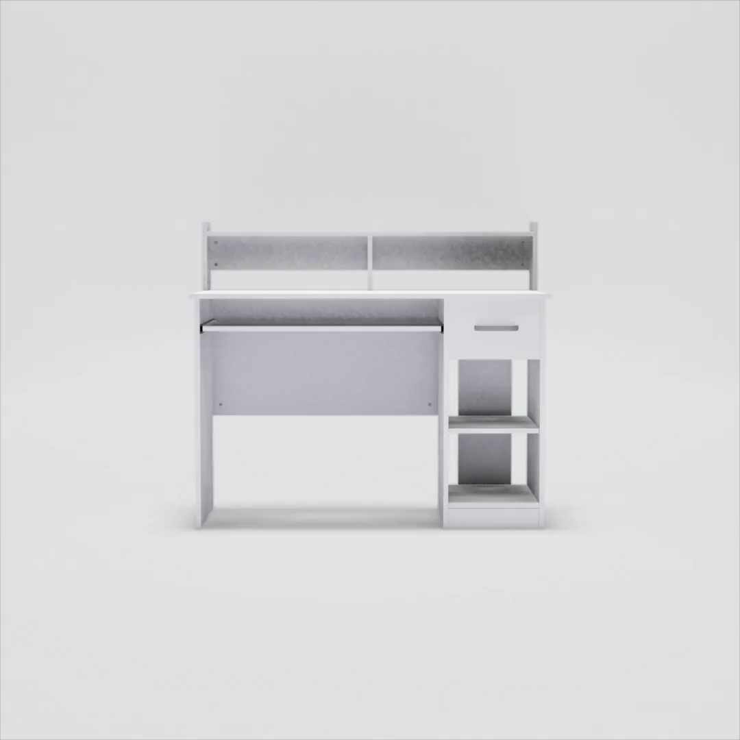 Ktaxon Computer Desk, White E1 15MM Chipboard, Drawer and Shelf