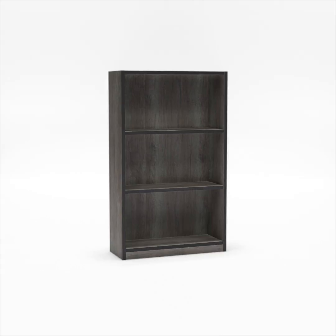 Furinno, Bookcase, JAYA Wood 3-Tier Adjustable Shelf, French Oak
