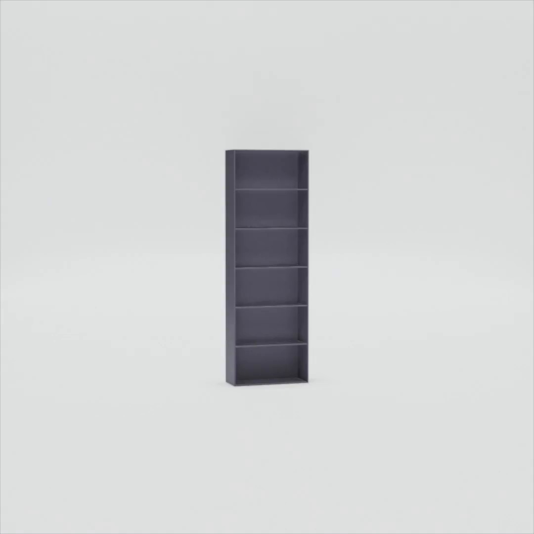 Homfa 6-Tier Free Standing Gray Bookshelf, Wood Office & Living
