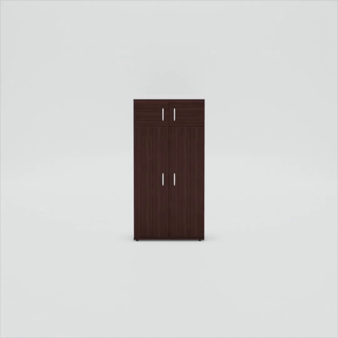 Inval Four Door Wardrobe/Armoire, Espresso - Wengue Finish