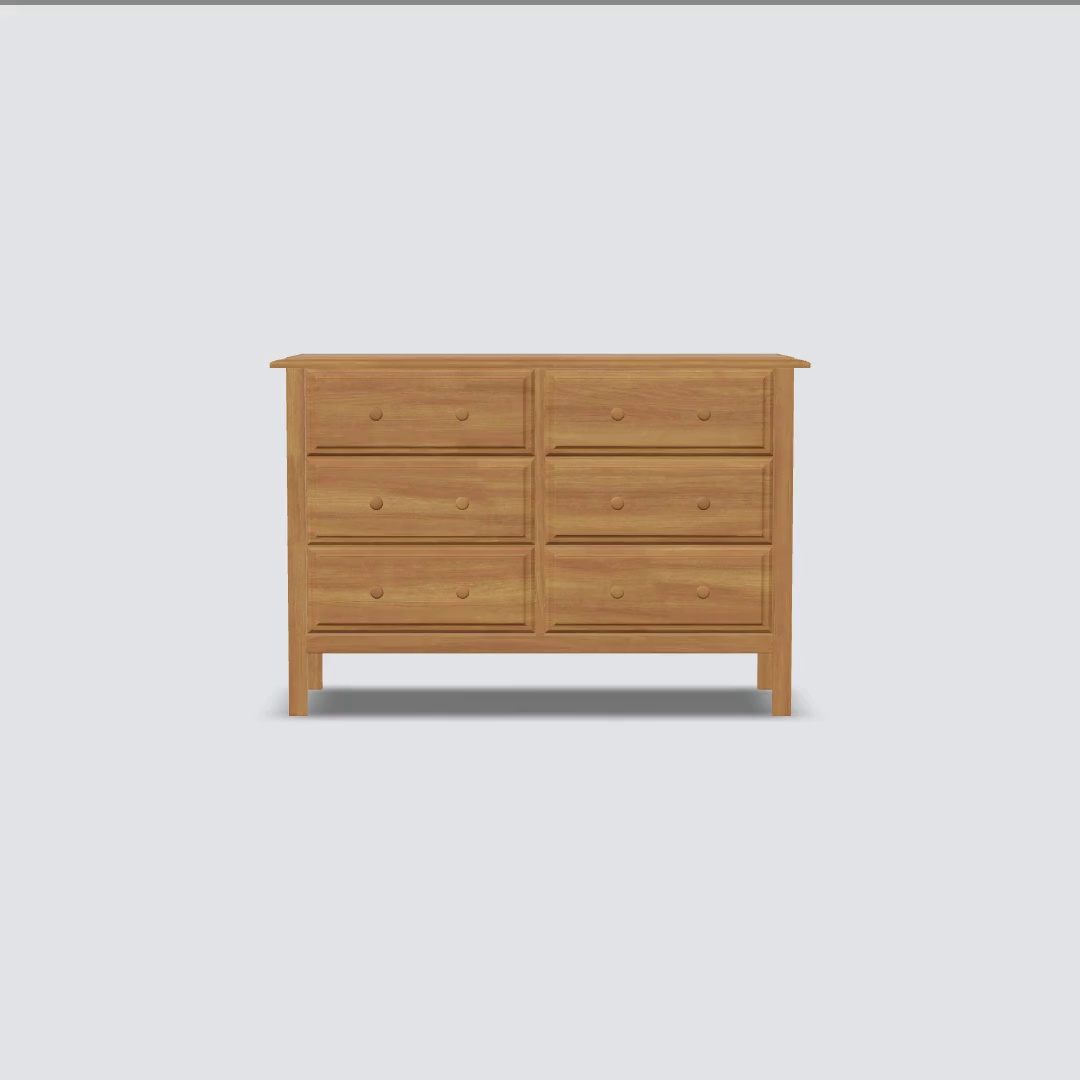 DaVinci, Double Dresser, Chestnut, 6-Drawer Nursery Storage