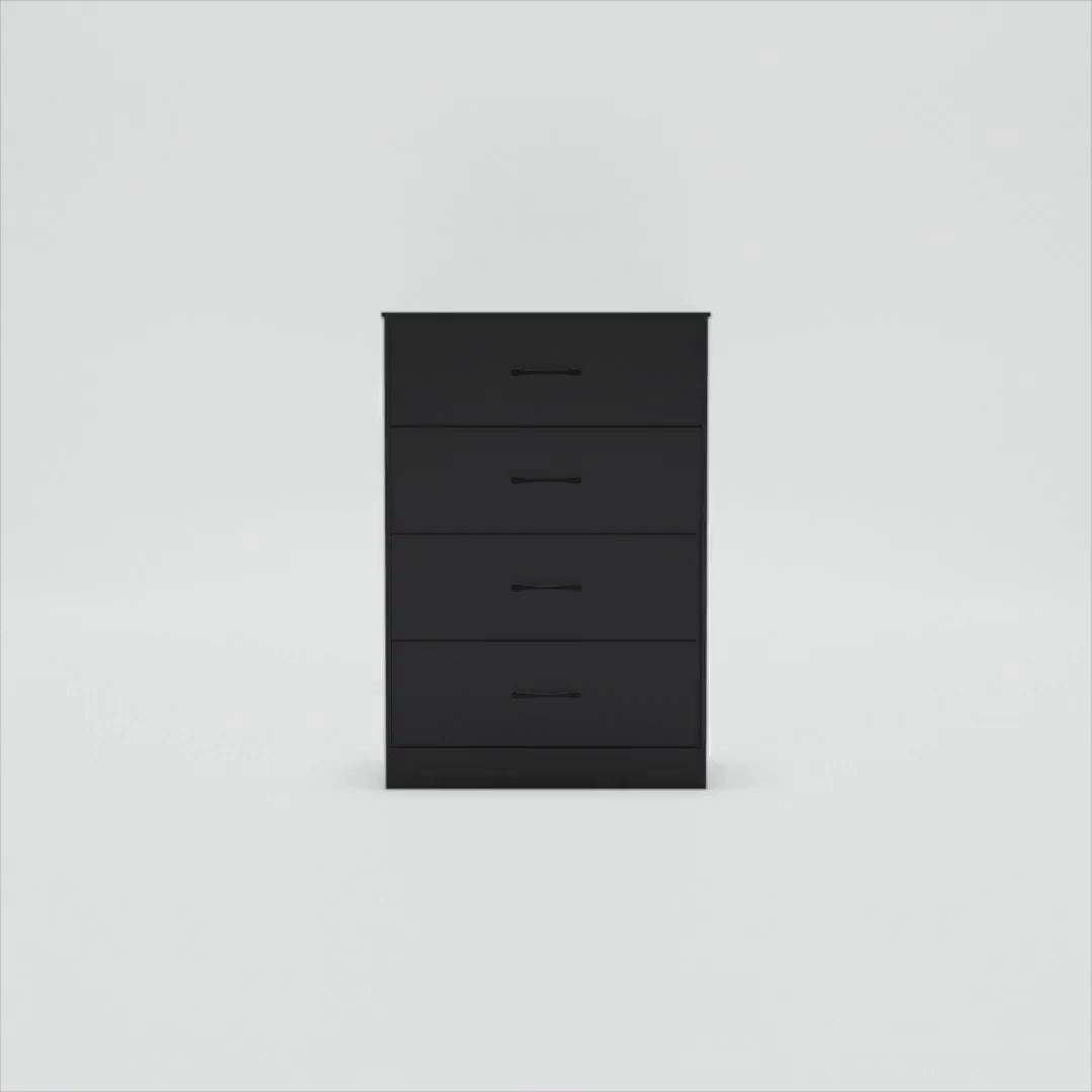デレス deres 4th ブラック ジレ　黒 Free Shipping! Mainstays Black 4 Drawer Dresser, Tall and Lean