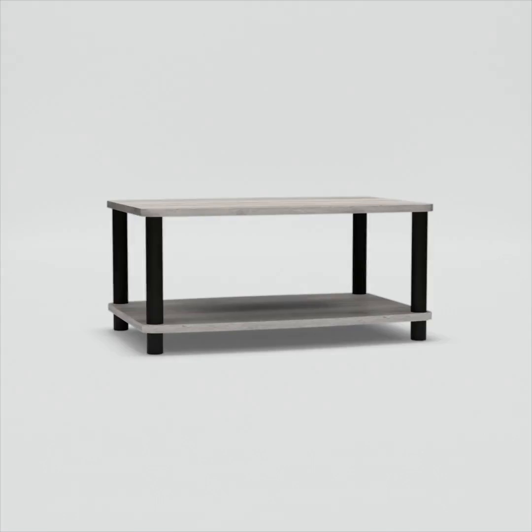 Furinno 13191 Turn-N-Tube No Tools 2-Tier Elevated TV Stands