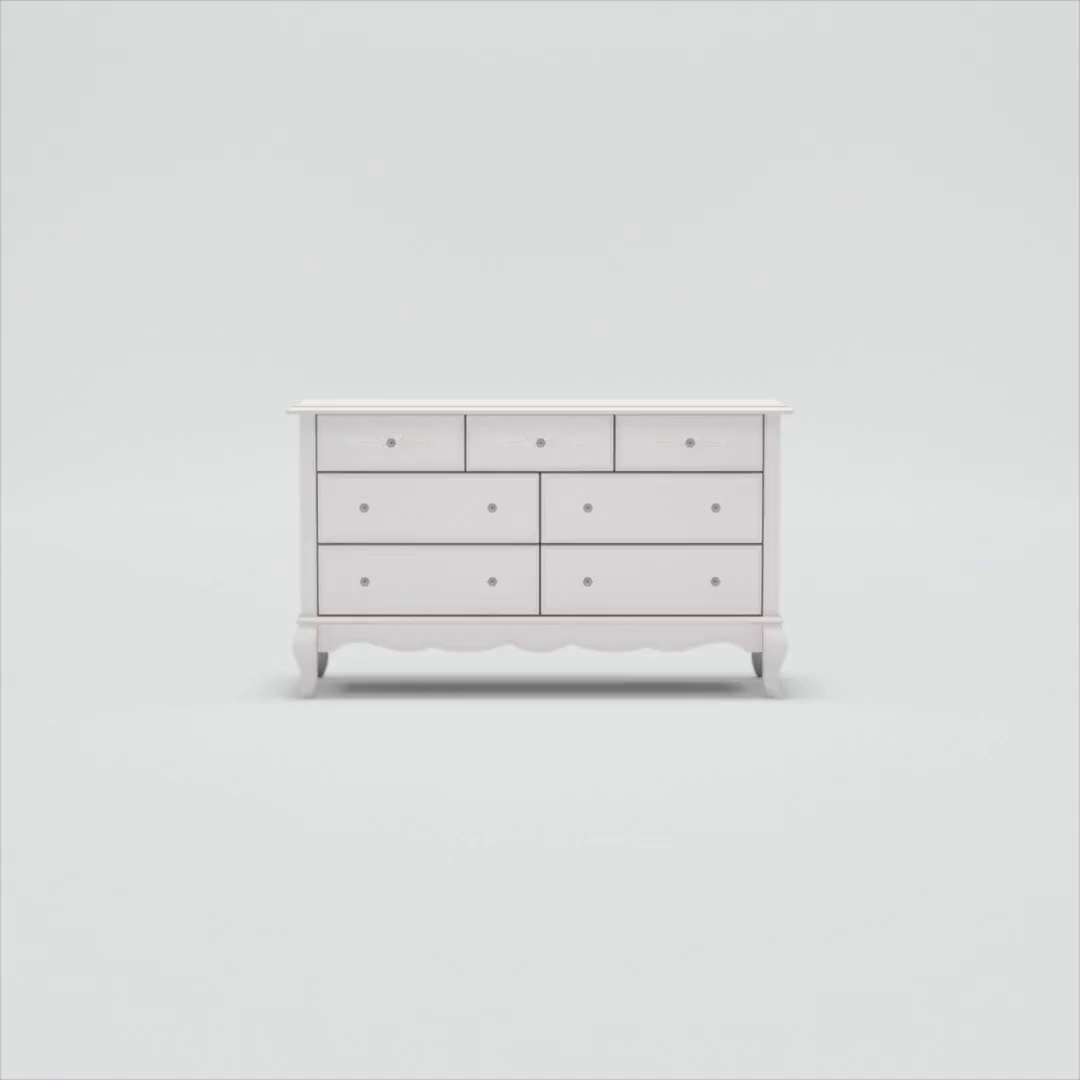 evolur aurora dresser ivory lace 7-Drawer Double in Lace, Spacious Drawers Double dresser