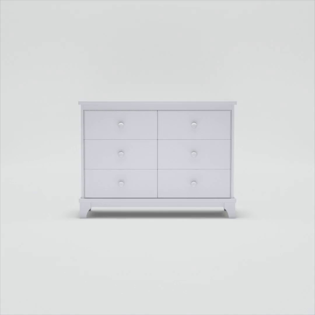 Angel Line Heather 6 Drawer Double Dresser, White - Walmart.com
