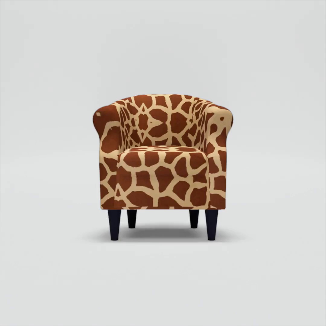 Fox Hill Trading Nikole Club Chair, Giraffe Print - Walmart.com