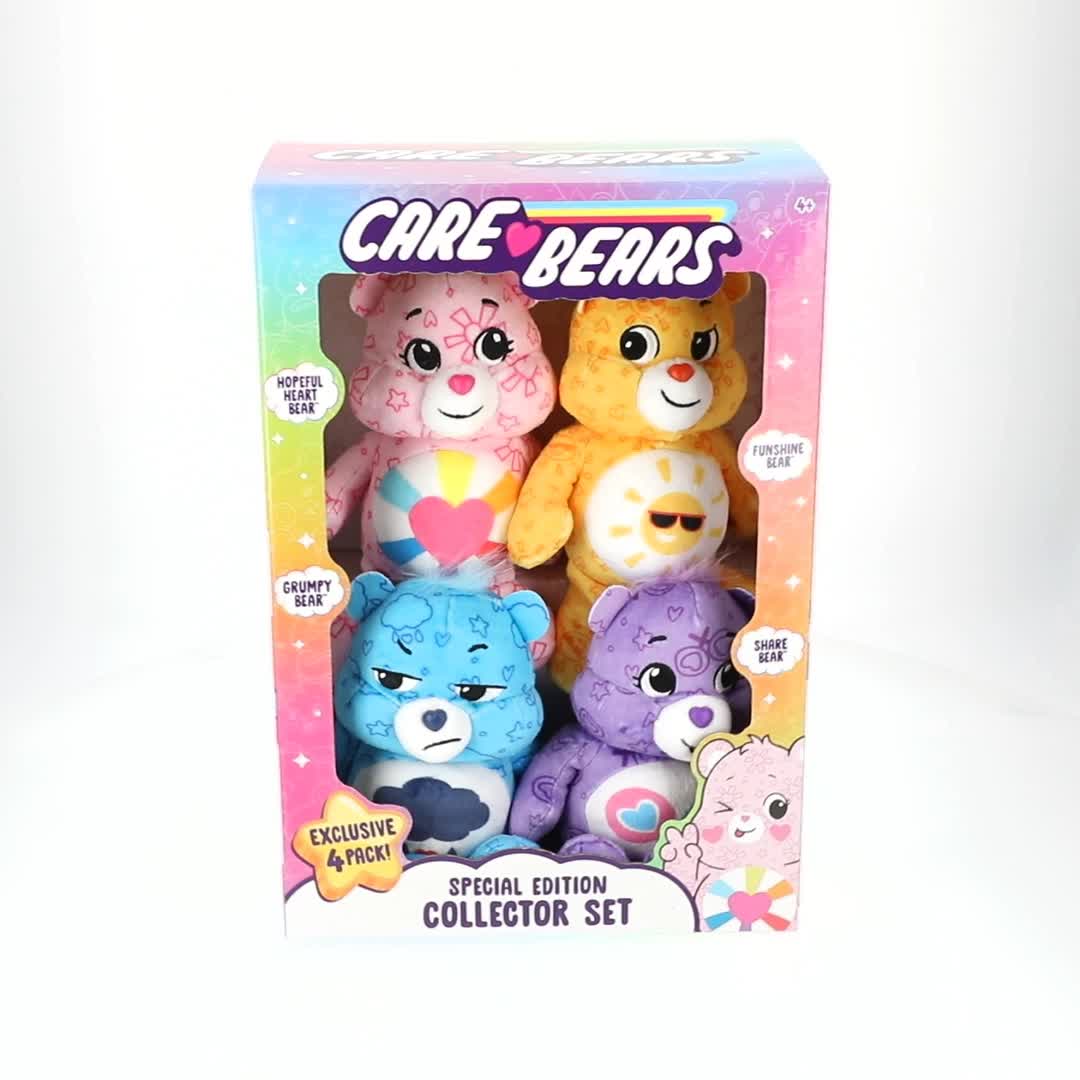 Care Bears 8 Inch Plush 4-Pack Treasure Box Wave 2 - Soft Huggable