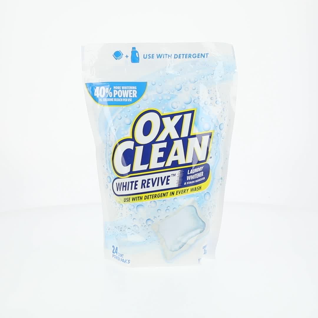OxiClean White Revive Laundry Whitener and Laundry Stain Remover Power Paks, 24 Count
