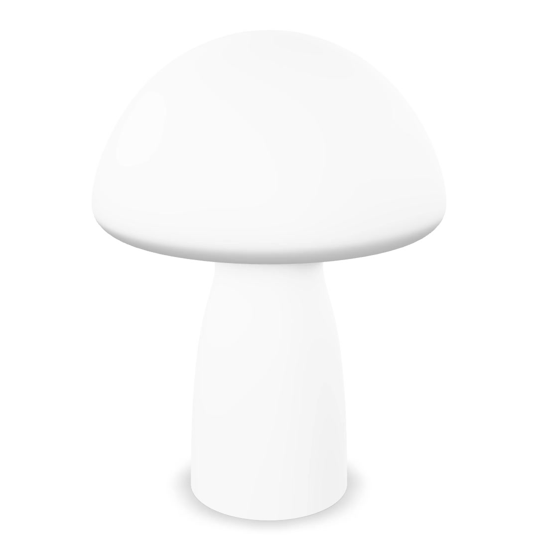 Urban Shop Novelty Glass Mushroom Lamp, Off-White Matte, 12